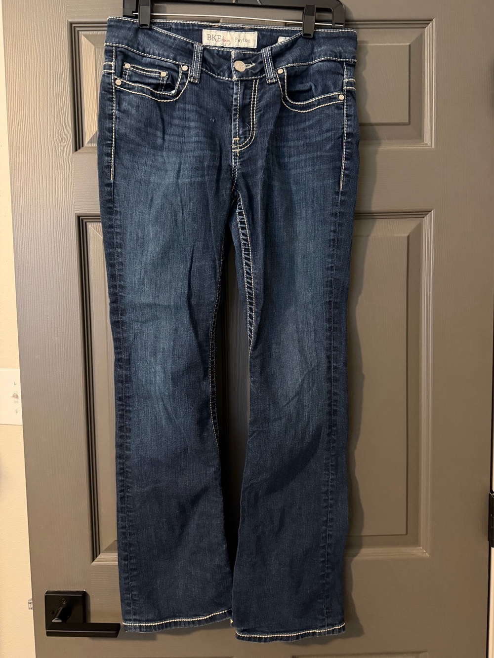 BKE Payton Mid-Rise Bootcut Jeans in Dark Blue